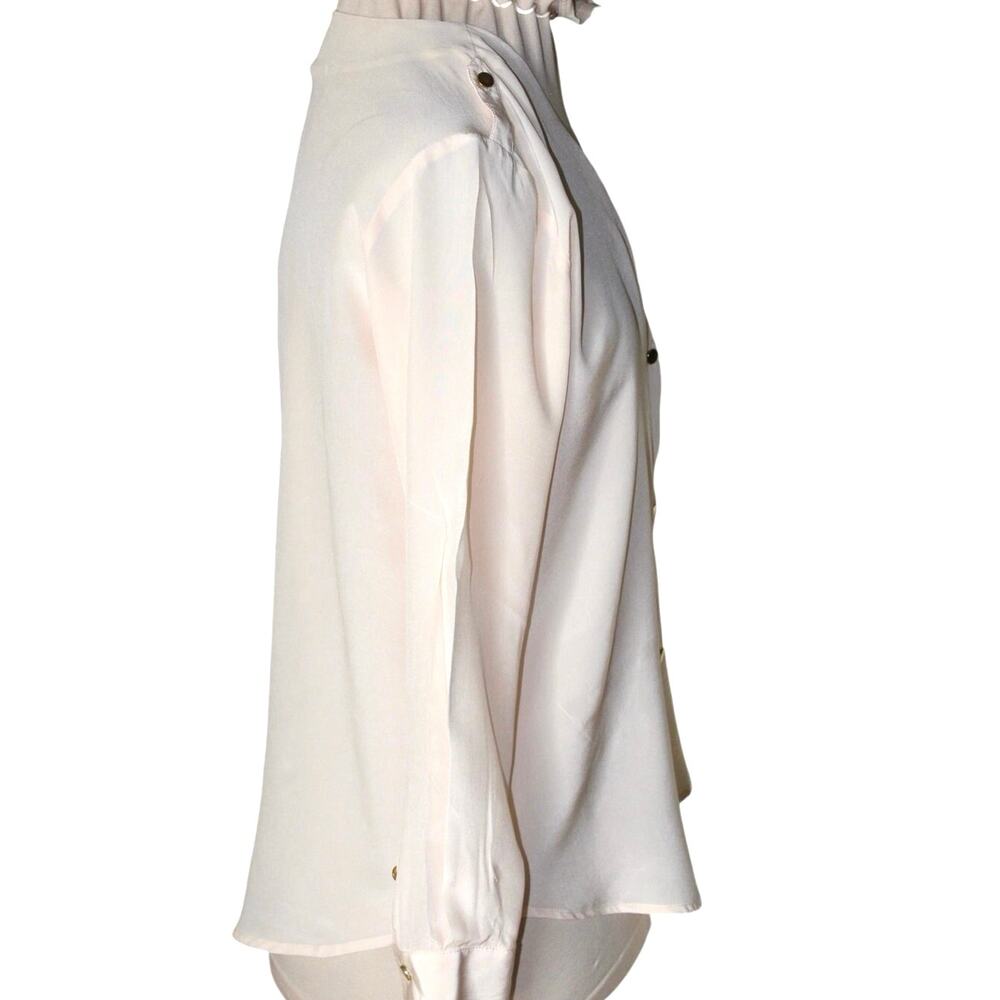 Madewell x Sézane Blouse | Size S | Cream | Ruffle Neck | Gold Snaps - Picture 3 of 7